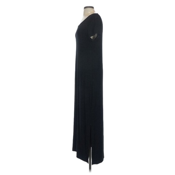 Chico's Size 3 = XL/16 Travelers Classic Black Short Sleeve Maxi Dress Timeless - Picture 7 of 11